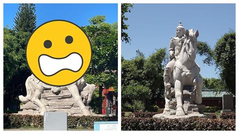 爬7米高惡搞鄭成功騎馬像！「三角錐加冕」超扯畫面曝　他落網動機全說了