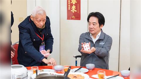 快新聞／每年都不缺席！賴總統赴台中探視百歲長者　阿公變魔術驚艷全場