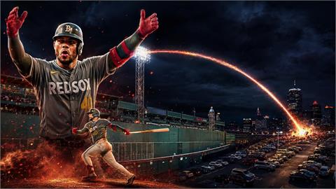 MLB(影)／球還沒飛出芬威就高舉雙手慶祝！康崔拉斯450英尺怪力砲打進停車場