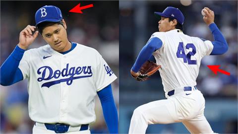 MLB(影)／大谷改穿42號、連帽子標誌也改「B」？單刀先發「特殊裝備」紀念傳奇