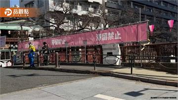 日本熱門賞櫻勝地淪陷！目黑川掛「滯留禁止」布條 當地居民怒了