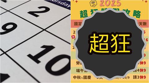 2025年勞動節「週四放1天」怎麼連休？他曝「請4休9」超狂攻略