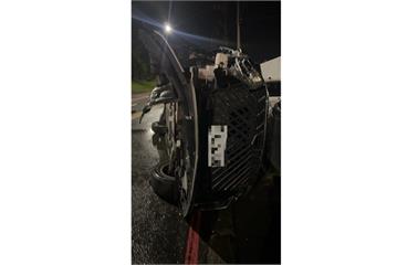追撞側翻　20歲駕駛唾液快篩呈陽性還查獲依托咪酯煙彈