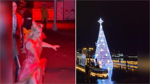 遊樂園打造黑色耶誕美學　基隆海洋廣場冬季點燈啟動