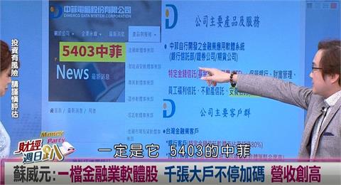 週日趴(影)/蘇威元:一檔金融軟體指標股 營收.獲利創新高 千張大戶加碼