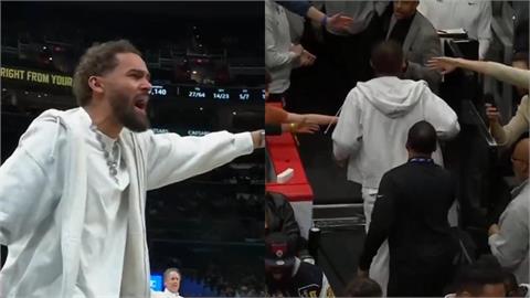 NBA(影)／沒比賽也能被趕出場！巫師楊恩「穿便服踏進球場」替隊友出氣遭驅逐