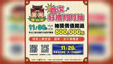 11/30首場臺南購物節「好禮月月抽」　宏佳騰智慧電車、8萬元現金等豪禮等你抽