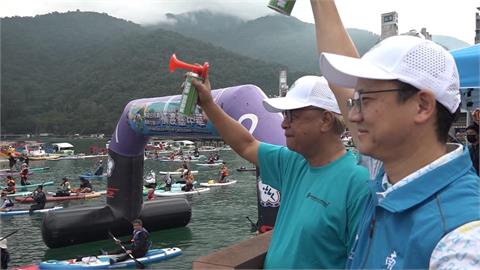 SUP橫渡日月潭首登場 毛孩、小寶寶也來參加