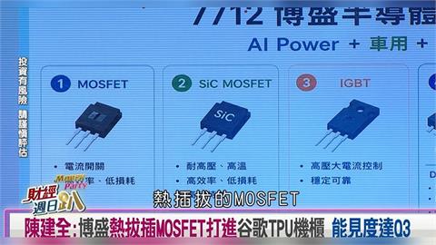 財經週日趴(影)／陳建全:博盛熱拔插MOSFET打進谷歌TPU機櫃 能見度達Q3