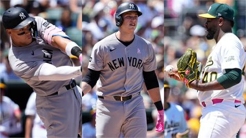 MLB(影)/法官4安猛打賞重登「四割男」寶座!洋基暴打前40號強投痛宰運動家