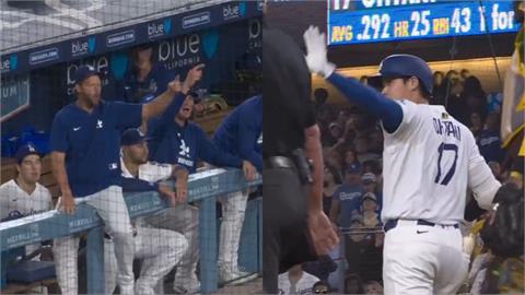 MLB(影)／板凳清空有後續！準名人堂柯蕭「跨欄失敗」　大谷一舉動阻止二波大場面