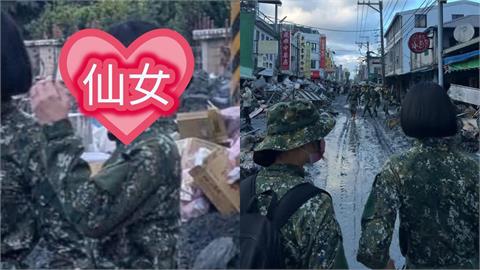 3正妹女兵「全套迷彩」現身花蓮挖土！她喊身為軍人「應做這1事」惹哭全網