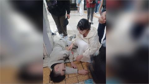 火車月台男子昏迷! 休假護理師"拖行李"衝去搶救