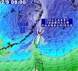 霸王寒流再臨？美國模式示警北台急凍恐下探0度