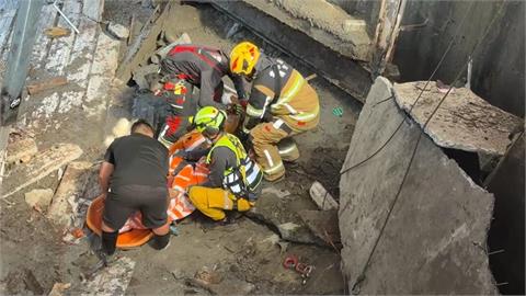 工地地板瞬間倒塌！雲林2工人墜4米深排水溝