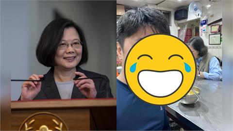小吃店「併桌短髮大姐」超面熟！網一看「竟是蔡英文」私下低頭嗑麵全被拍