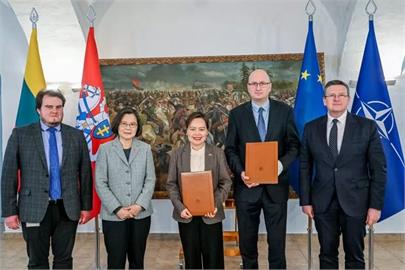 蔡英文見證　台立簽署合作意向書援烏排雷行動