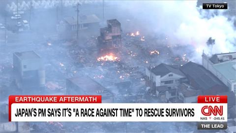 日本石川強震釀57死　多人仍遭活埋待救援