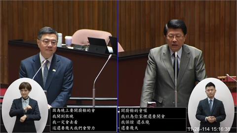 謝龍介質詢「機密消息」　卓榮泰被問到笑場了