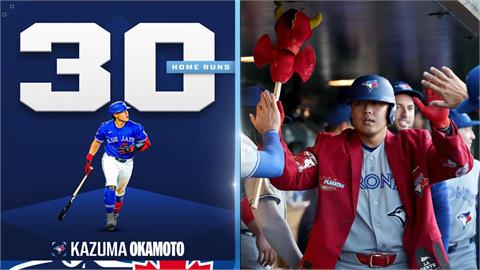 MLB(影)／史上第5位「單季30轟」日製重砲！岡本和真炸裂追平大谷翔平產量