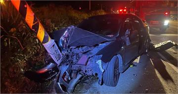 台9線死亡瞬間曝光!花蓮男自撞電桿 車頭全毀受困慘死送醫不治