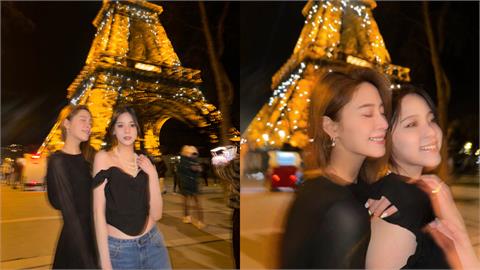 歐陽妮妮慶28歲生日！巴黎鐵塔前同框歐陽娜娜「露大片美背」網喊：好美