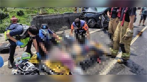 台南鹽水死亡車禍！小客車對撞騎士釀2死　車頭撞爛畫面曝