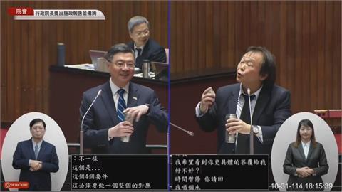 立院總質詢！王世堅與韓國瑜時隔9年再槓"喝水戰''