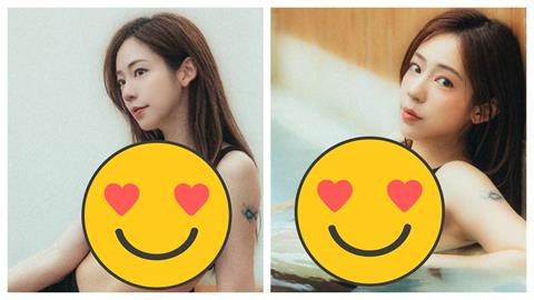 「象迷娘」陳天仁出國辣曬黑色比基尼「炸出深溝」！網笑問：還沒結婚嗎？