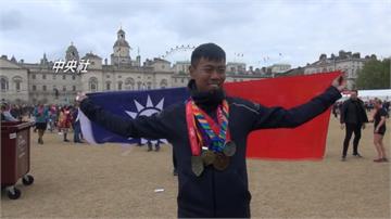 台灣視障跑者、國軍新聞官堅持不懈 征服倫敦馬拉松