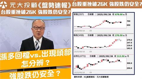 台股失守26K！創高股還能抱？三大檢視法元大投顧帶你看