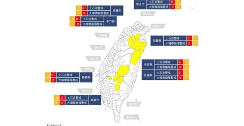 快新聞／全台發布269條「土石流黃色警戒」　「這2處」恐有大規模崩塌