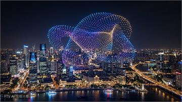 震撼夜空！中國河北6000架無人機燈光秀點亮廊坊