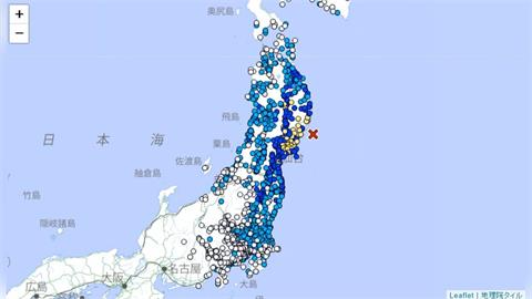 日本東北6.3地震！宮城縣最大震度5級弱