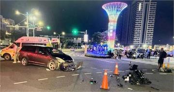 夜市旁驚魂瞬間！未成年雙載遭撞飛　少女重傷腦出血