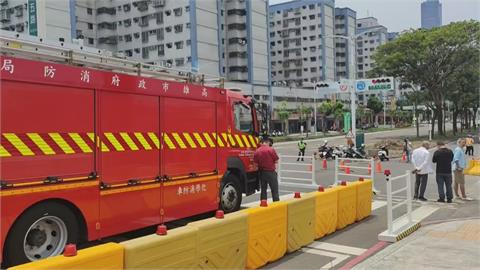 鄰近金鞏橋路面突凹陷　機車騎士自摔釀追撞