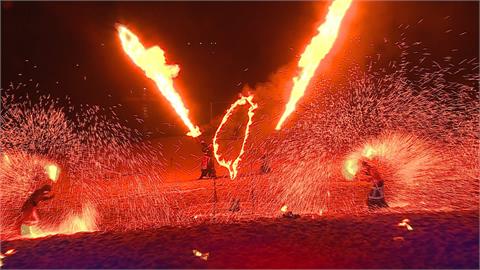 北海夜金閃閃「北海潮與火」開幕　「台灣圖騰」火舞秀震撼全場