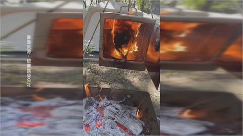 露營用木炭烤雞竟烤到「發爐」　民眾驚：浴火鳳凰？
