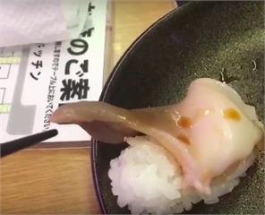 正要吃新鮮生魚片，萬萬沒想到壽司突然「轉守為攻」主動挑逗筷子！