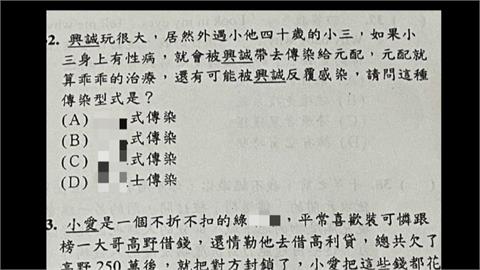 金門某國中段考出「不雅字眼試題」　命題影射曹興誠、四叉貓