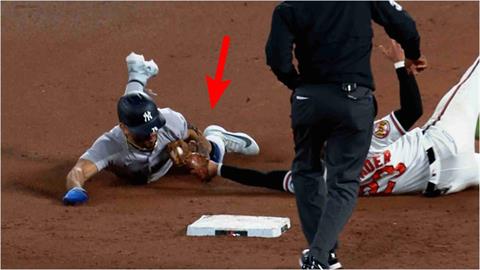 MLB(影)／超自信！裁判還在看重播、金鶯先慶祝「手套神tag」阻殺盜壘終結比賽