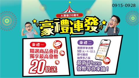 大潤發26週年慶豪禮連發！狂送20支最新iPhone 