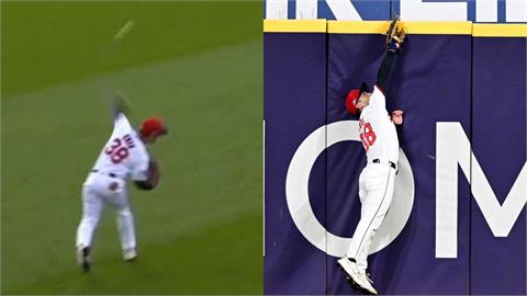 MLB(影)／這兩球都太扯！「金手套」史蒂芬關雷射肩、爬牆神接殺　對手主帥看傻眼