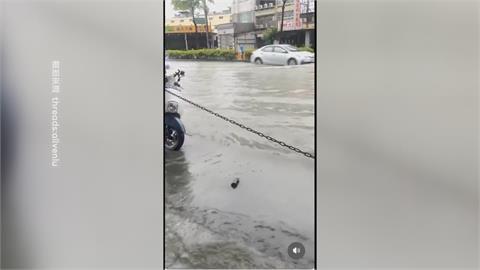 大雨狂炸！　彰化員林多處積水　馬路成漂漂河　水灌民宅受災慘