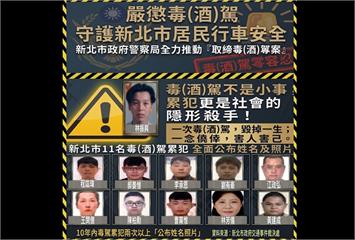 毒駕取締暴增636%　新北首波公布11名酒毒駕累犯照片
