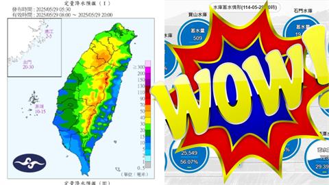 鋒面通過短暫豪雨襲台1天！曾文水庫「蓄水率破56%」等下雨全部存起來