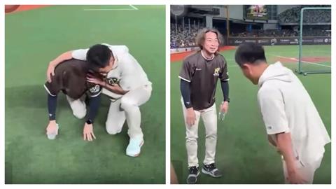 中職／明星賽餅總有夠鬧！見中信兄弟總ㄟ平野馬上模仿「故意不小心摔倒」笑翻網友