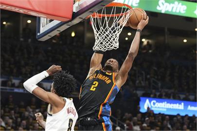 NBA季後賽(影)/雷霆炸裂三節就收工!SGA三節34分全隊狂轟149分打爆金塊