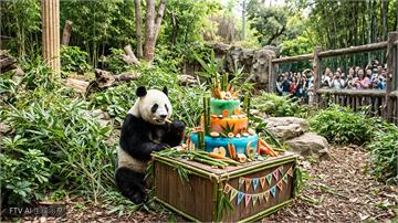北京動物園明星大貓熊「萌蘭」過11歲生日　萌樣吸睛