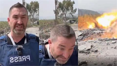 英記者戰地連線「被炸彈震飛」！攝影師急喊逃命…30秒驚悚畫面曝光